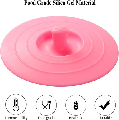 Silicone Cup Covers (Set of 4) ， Multicolored Silicone Lids for Mugs, Cups, Tea Pots,Flexible Mug Covers，Hot Cup Lids for Coffee & Tea