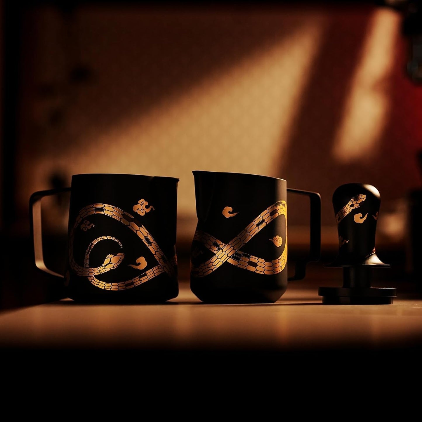 MHW-3BOMBER Espresso Steaming Pitcher Milk Frothing Pitcher Stainless Steel Milk Coffee Cappuccino Latte Art Barista Cup (5.0 Black(printing), 16.9 Ounces) P5159S-OS