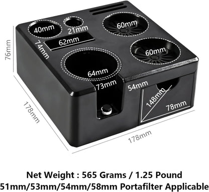 Coffee Tamper Mat Silicone Corner Tamping Mat (Coffee Tamping Station Black)