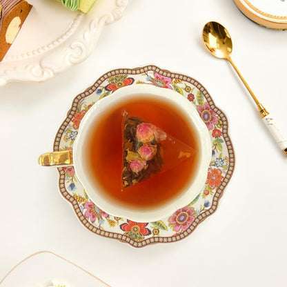 XIEJINJI Rose Black Tea - 40 Tea Bags, Natural Dried Rose and Black Tea Blend, AROMATIC & SMOOTH, Eco-Conscious Tea Bags, Enjoy Hot or Iced