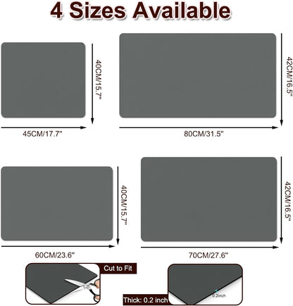 BLESWIN Dish Drying Mat for Kitchen, 15.7'' x 23.6'' Coffee Bar Mat for Countertops, Coffee Station Matt with Non-slip Rubber Backed, Absorbent Dish Dying Mat for Kitchen Counter, Gray