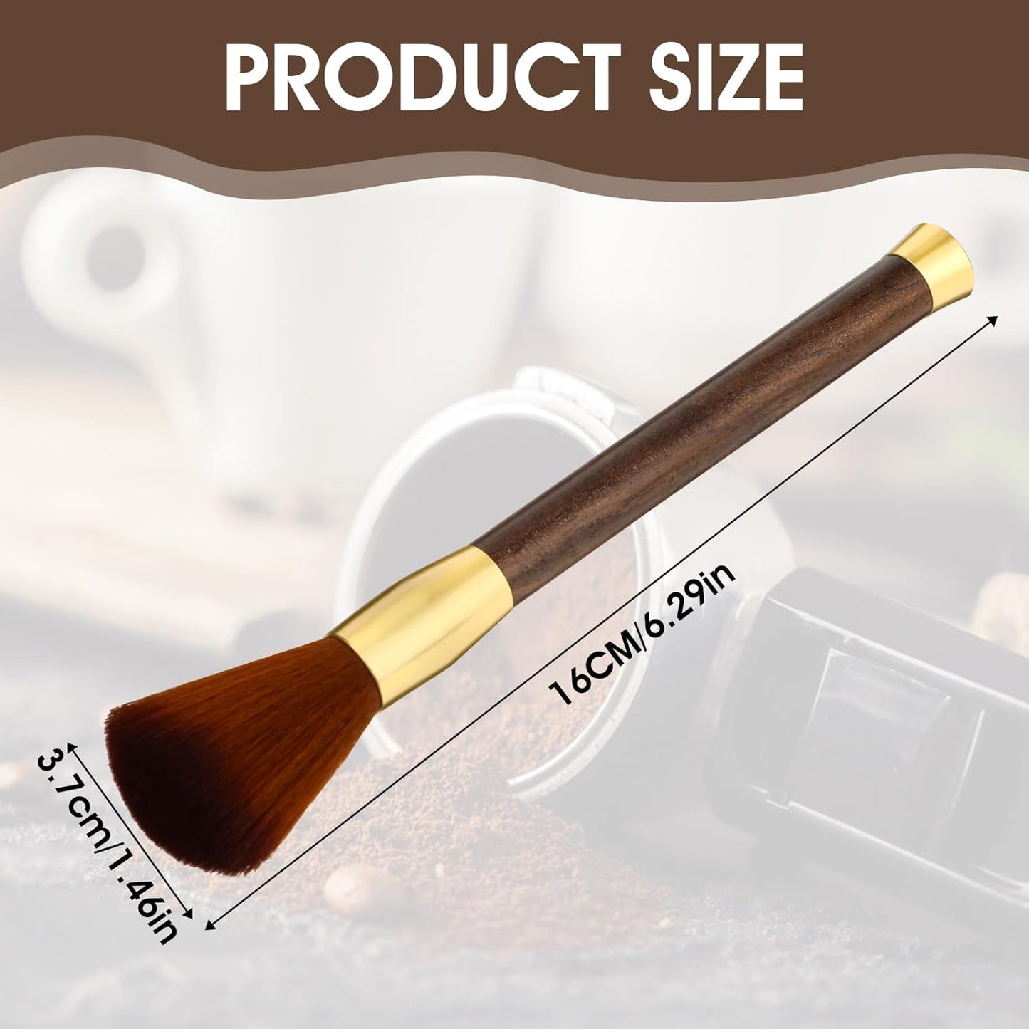 Coffee Cleaning Brush, 16.7x1.58CM Coffee Machine Brush Coffee Accessories Cleaning Brush Barista Brush for Coffee Grinder and Espresso Machine with Vegan Brush Hair
