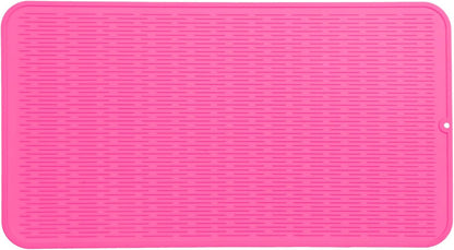 Silicone Dish Drying Mat for Multiple Usage,Easy clean,Eco-friendly,Heat-resistant Silicone Mat for Kitchen Counter or Sink,Refrigerator or Drawer Liner Rose 4XL 32 inches x 18 inches