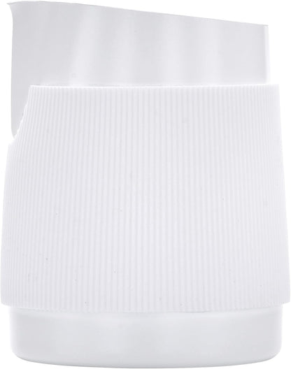 Normcore Handleless Milk Pitcher with Sharp Spout, 18/8 Stainless Steel Milk Frothing Jug, Coffee Latte Frothing Pitcher, Non-stick coating White, 20.3 oz (600 ml)