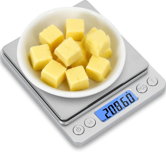 NEXT-SHINE Gram Scale, Digital Pocket Scale Portable Mini Size 500g x 0.01g with Back-Lit LCD Display Stainless Steel Platform Grams Ounces for Coffee Brewing Jewelry Cooking Baking