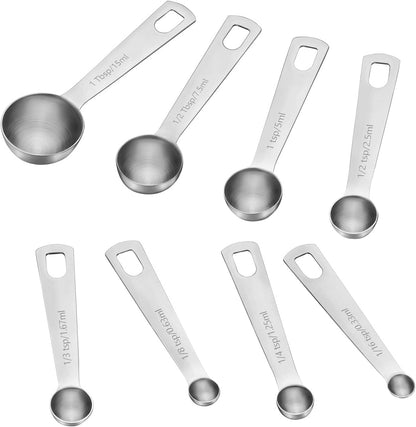 17 Piece Stainless Steel Measuring Cups and Spoons Set, with 1/16 Cup,1/3 Spoon and 1 Leveler