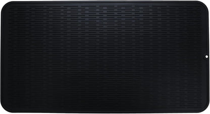Silicone Dish Drying Mat for Multiple Usage,Easy clean,Eco-friendly,Heat-resistant Silicone Mat for Kitchen Counter or Sink,Refrigerator or Drawer Liner Black 4XL 32 inches x 18 inches