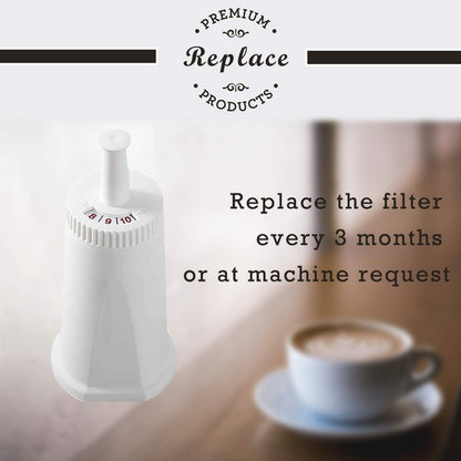 4 Pack Replacement Water Filter Compatible with Breville Sage Claro Swiss For Oracle Barista Bambino Espresso Coffee Machine Part #BES008WHT0NUC1