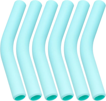 6Pcs Metal Straw Silicone Tips 5/16 IN Wide(8mm Outer Diameter) Food Grade Rubber Flex Elbow Straw Covers Replacement Tip for Stainless Steel Metal Straws,Green