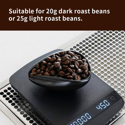 watchget Ceramic Coffee Dosing Cup & Tea Storage Tray, Single Dose Measuring Container for Coffee Beans & Loose Leaf Tea Dosing Vessel, Black