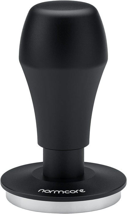 Normcore 57mm Coffee Tamper V4.1 with Click Sound Feedback, Spring Loaded Tamper With Stainless Steel Flat Base, Compatible with Lelit Anna Portafilter, Black