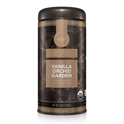 Teabloom Organic Black Tea, Vanilla Orchid Garden Loose Leaf Tea, USDA Certified Organic and Kosher Certified, 2.80 Ounce Canister Makes 35-50 Cups