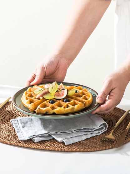 UNICASA Ceramic Dessert Plates - Salad Plates Set of 4, 8.25 Inch Round Serving Dishes Set for Pasta - Stoneware Dinnerware Set for Kitchen, Dishwasher&Microwave Safe - Assorted Colors