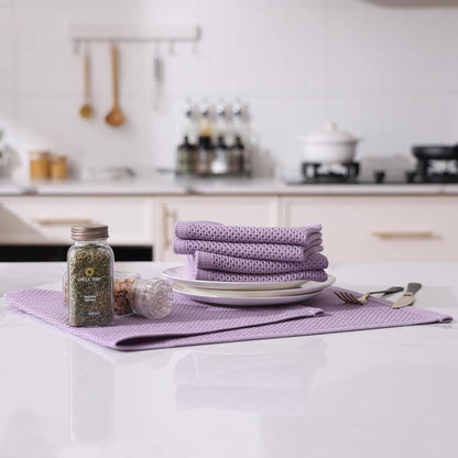 Kitinjoy 100% Cotton Waffle Weave Kitchen Towels, 12-Pack Super Soft and Absorbent Dish Towels for Drying Dishes, Kitchen Hand Towels, 13 in x 28 in, Lavender