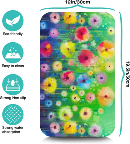 Dish Drying Mat for Kitchen Counter 20x12in Washable Quick Dish Drying Pad Rubber Backed Absorbent Draining Mat Fit Kitchen Counter,Bar,Under Sink,Dishes,Utensils,Dish Rack