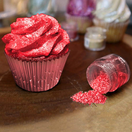 BAKELL Classic Red Edible Glitter, 25 Grams | TINKER DUST Edible Glitter | KOSHER Certified | 100% Edible Glitter | Cakes, Cupcakes, Cake Pops, Drinks, Dessert Vegan Glitter & Dusts (25g, Classic Red)