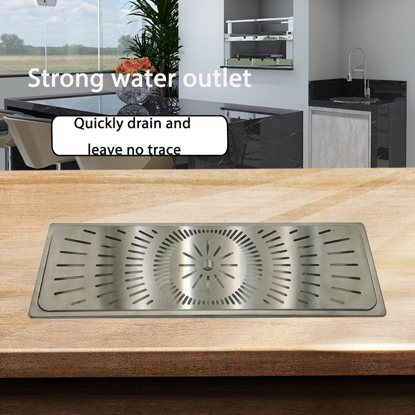 Stainless Steel Drip Tray - Perfect for Homes, Clubs, Bars, Cafes, Restaurants, Hotels, Or Commercial Use - Easy to Clean, No Drainage Required (8.5 * 25.8inch)