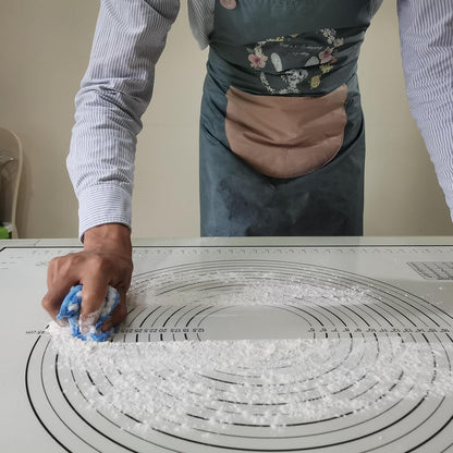 Yansumi Silicone Pastry Mat Extra Large Non-Slip Mat for Rolling Dough Pie Crust and Baking Non-Stick with Measurements (XL, 28"L x 20"W,Black)