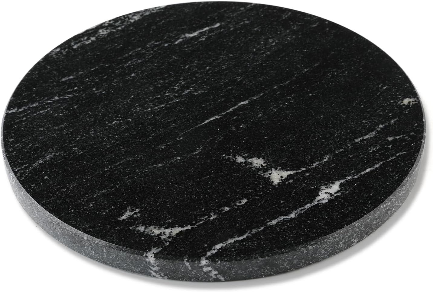 Koville Brazilian Natural Marble Cutting Board for Kitchen, 11inch Round Hand Crafted Marble Slab for Cheese, Charcuterie, Pastry Board - Wedding Gift, House Warming Gift(Via Lactea)