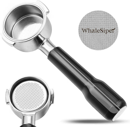 51mm Bottomless Portafilter & Puck Screen, 2 Ears Stainless Steel Head, Only Compatible with De'Longhi ECP3420, EC155, BCO430, EC260, and ECP3120, Includes 304 Stainless Steel Filter Basket