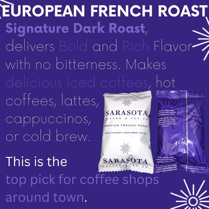 Sarasota Coffee Packs Bulk Ground Packets | Medium, Colombian, & Dark Roast Variety | Gourmet Assorted Sampler | Low Acid Mold Free Individual Pouches for 12 Cup Coffee Maker | 1.75 Oz Bags, 100 Count