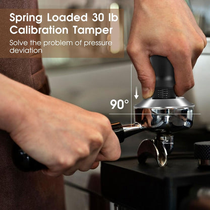 51mm Espresso Accessories Kit, Spring Loaded Calibrated Tamper, WDT Tool and Dosing Funnel Set Fits Delonghi 51 mm Espresso Coffee Machines and Portafilter