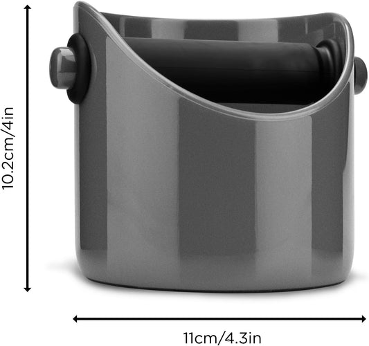 Dreamfarm Grindenstèin Sturdy, Compact, Modern Space-Saving Espresso Coffee Grind Knock Box - Silver