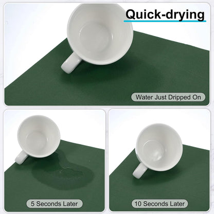 uxcell Silicone Mats for Kitchen Counter, 15.7" x 11.8" Non-Slip Countertop Protector Mat Heat Resistant Coffee Mat Waterproof Table Placemat, Dark Green