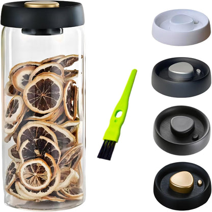 Vacuum Glass Jar with Airtight Lid,61floz/1800ml Borosilicate Glass Coffee Canister Container,Perfect for Coffee Beans & Grounds,Loose Leaf Tea,Candy,Sugar,Nuts,Spices