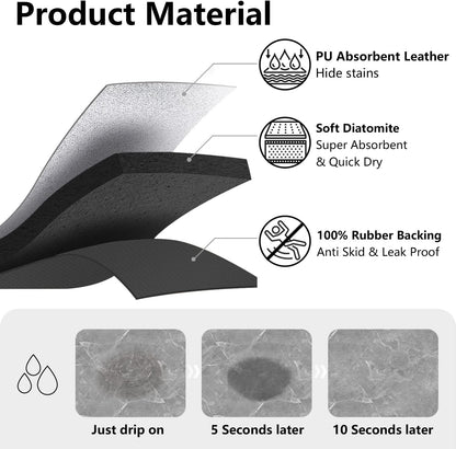 Golener Coffee Maker Mat for Countertops, 19" x 13" Dripper Pad, Absorbent Washable Reversible Microfiber Dish Drying Mat, Kitchen Accessories, Under Small Appliance Mat