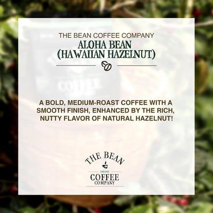 The Bean Organic Coffee Company Aloha Bean (Hawaiian Hazelnut), Medium Roast, Ground Coffee, 5-Pound Bag, Café molido tostado orgánico