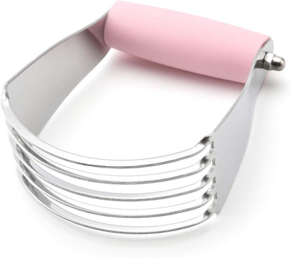 Spring Chef Medium Size Dough Blender For Baking, Stainless Steel Dough Cutter Tool, Manual Pastry Cutter Tool with Sharp & Thick Blades, Dishwasher Safe Pastry Blender for Easy Mixing - Pink Lemonade