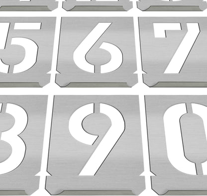 HAUTMEC Vintage Stainless Steel Numbers Stencils, 0 to 9 Stainless Steel Stencils & Holder, 1-1/2"(40mm) Numbers, Shop Stencil, Advertising Stencilling, Craft-Printing, Reusable HT0240