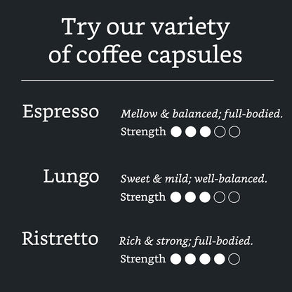 Amazon Brand - Solimo Lungo Capsules, Compatible with Nespresso Original Brewers, Medium Roast, 50 Count (Pack of 1)