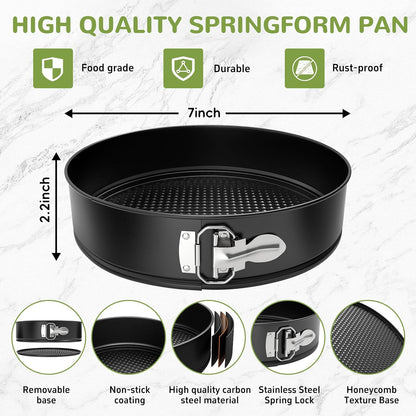 7 Inch Springform Pan with Removable Bottom, Non-stick Round Spring Form Cake Mold Cheesecake Pan For Baking