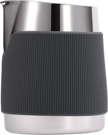 Normcore Handleless Milk Frothing Jug, Milk Pitcher 15.2 oz, Milk Frother Steamer Cup Stainless Steel Espresso Cup, Sharp Spout, Silver, 450 ml