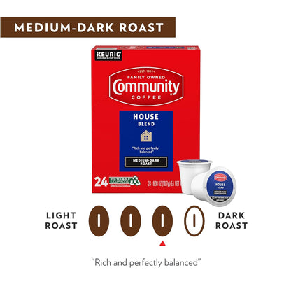 Community Coffee House Blend Medium-Dark Roast Single-Serve Keurig K-Cup Pods, 12 Count (Pack of 1)