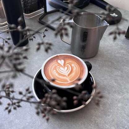 MHW-3BOMBER Latte Art Pitcher Stainless Steel Milk Frothing Pitcher Steamed Espresso Cup Barista Pitcher (Silver Spot, 20oz/600ml) P5027SS-OS