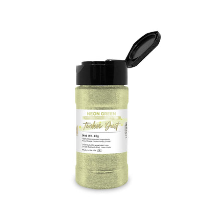Tinker Dust - Neon Green (45g 1x Shaker Jar) | Edible Glitter for Cakes, Cupcakes, Cake Pops, Drinks, Desserts by Bakell