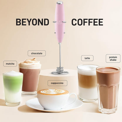 Zulay Kitchen Patented Tornado Triple Whisk Milk Frother with 4 Duracell Batteries – Handheld Foam Maker for Coffee, Lattes, Matcha & Hot Chocolate – Rich, Creamy Froth in Seconds