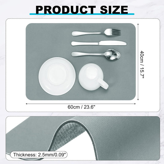 uxcell Silicone Mats for Kitchen Counter, 23.6" x 15.7" Non-Slip Countertop Protector Mat Heat Resistant Coffee Mat Waterproof Table Placemat, Gray