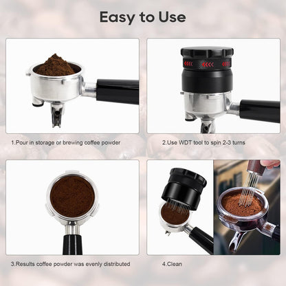 WDT Tool Espresso Stirrer, 22 Needle Espresso Distribution Tool for 58mm Portafilters, Professional Espresso Distributor Coffee Powder Stirring Tool, Black