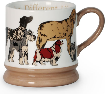 Ceramic Coffee Cappuccino Mug, 13 oz Vintage Animal Mugs Dog Cups Classical Porcelain Tea Cup, Perfect for Tea, Cocoa, Latte - Gifts for Men Woman Dad Mom
