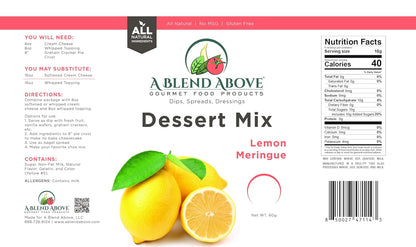 A Blend Above Lemon Meringue Pie Mix - No-Bake Desserts, All Natural, Vegan, Gluten Free, No MSG - Instant Dessert Mix, Fruit Dip, Bagel Topping, Frosting, Cheesecake Filling - Makes 16 Oz (Pack of 3)