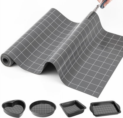 Silicone Baking Mat Roll- Heat Resistant Baking Macaron Bread Mat, Non-stick Pastry Mat, Reusable Dough Rolling Mat, Countertop Protector, Oven Mat, Air Fryer Mat, Refrigerator Mat Multipurpose