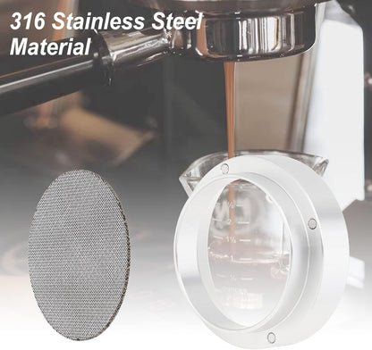 51mm Espresso Dosing Funnel and Puck Screen, Magnetic Espresso Coffee Dosing Ring, Reusable 1.7mm Thickness Espresso Puck Screen 316 Stainless Steel Fits 51mm Portafilter