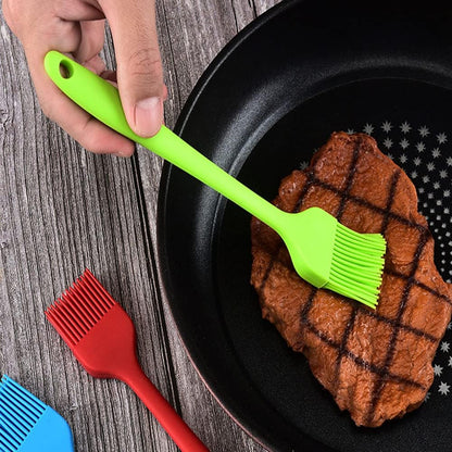 Silicone brush， BBQ/Pastry Basting Brushes,Silicone Cooking Grill Barbecue Baking Pastry Oil/Honey/Sauce Brush (7 PCS,orange)
