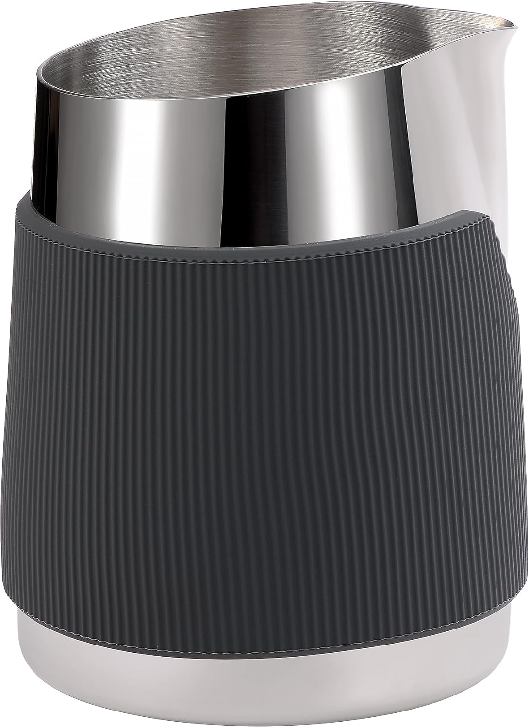 Normcore Handleless Milk Frothing Jug, Milk Pitcher 20.3 oz, Milk Frother Steamer Cup Stainless Steel Espresso Cup, Sharp Spout, Silver, 600 ml