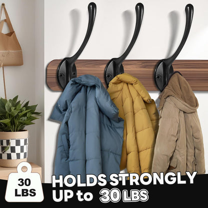 Wall Hooks for Hanging, 20-Pcs Heavy Duty Metal Coat Hooks, for Living Room, Bathroom, Kitchen, Bedroom for Coats, Towel, Hat, Key, Closet, Bag (Black)