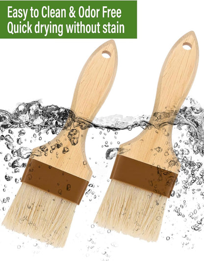 Pastry Brush,Basting Brush for Cooking,Natural Boar Bristle Pastry Brush for Baking,Not Shed Cooking Brush for Oil and Sauce,Butter Brush,Food Brushes,Baster,Egg Wash Brush Kitchen Gadgets(1.5 inch)